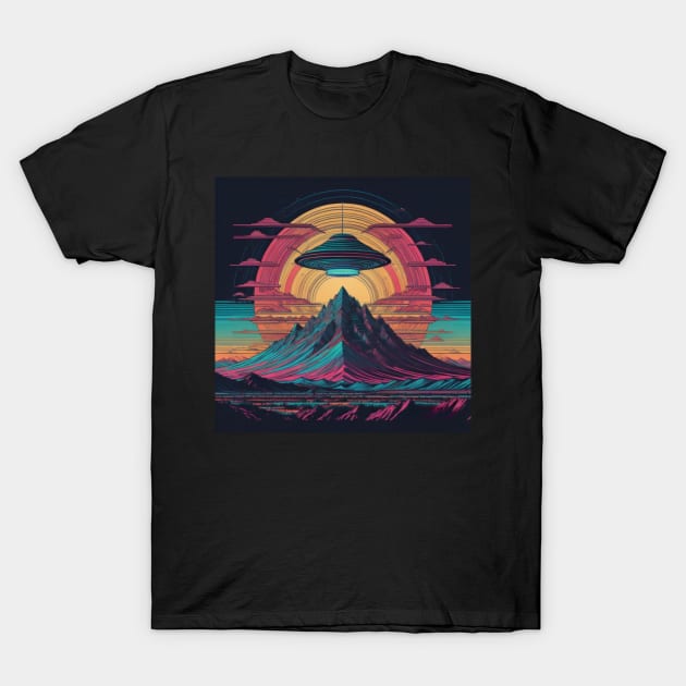 UFO Chronicles Podcast - UFO Glitch Artwork V10 T-Shirt by UFO CHRONICLES PODCAST